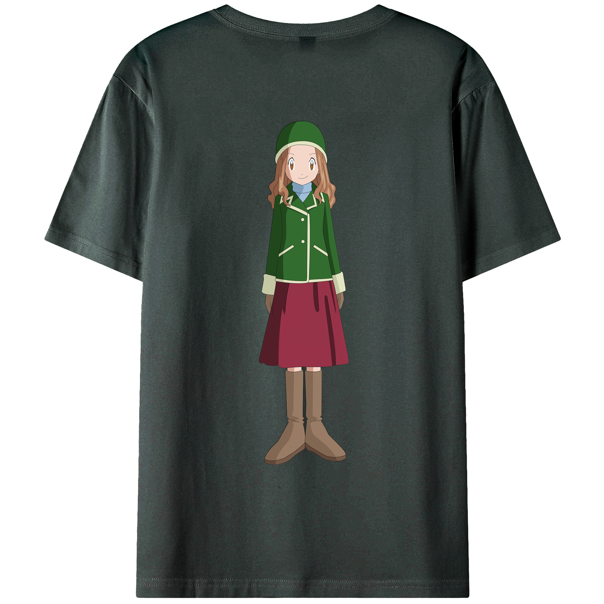 （画像用） Digimon デジタルモンスター/デジモン 綿100％ メンズ半袖Tシャツ（バックプリント） 通気性